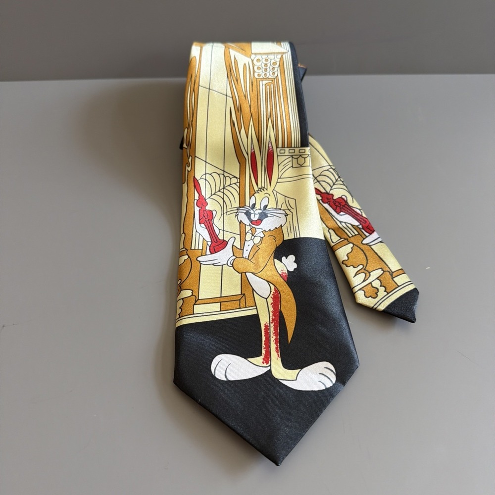 Dude Fashion Looney Tunes Novelty Necktie Bugs Bunny Award Show Trophy Tuxedo